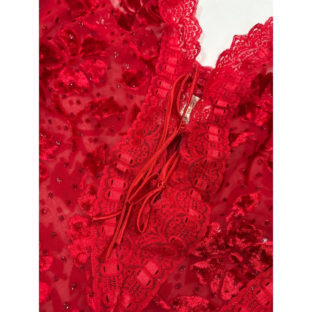 Victoria's Secret Womens Large Red Lace Up Embell… - image 3